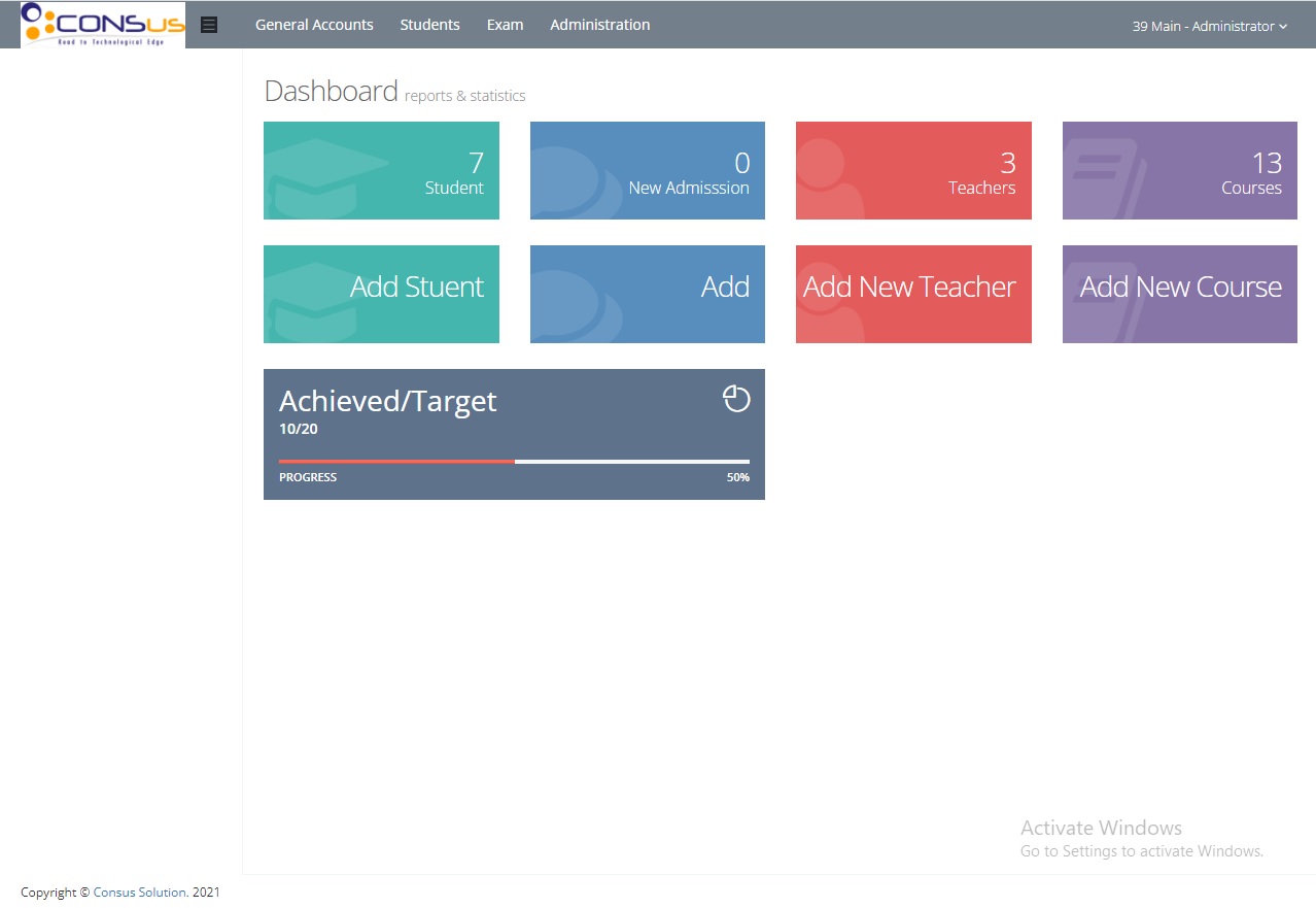 School ERP Dashboard